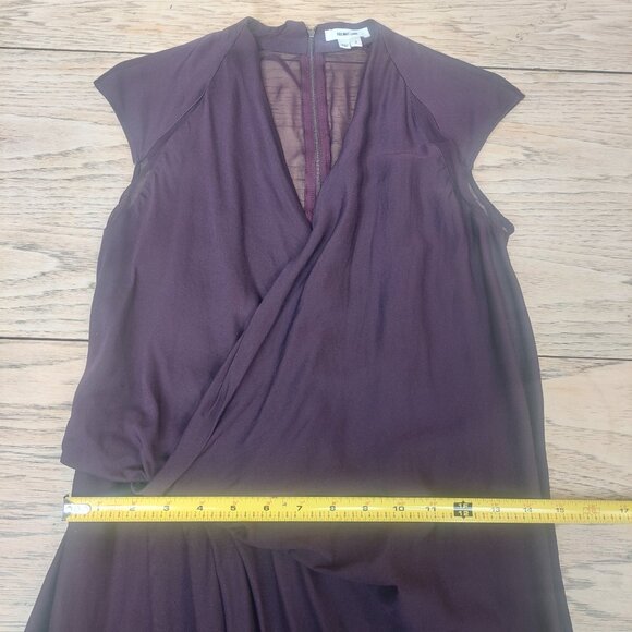 Helmut Lang silk blend drape wrap front fitted mini dress sheer back size 2 - Picture 10 of 13